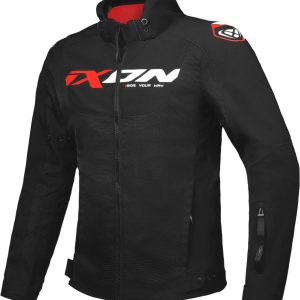 IXON FIERCE Moto Textil Hombre Chaqueta Negro Blanco Rojo