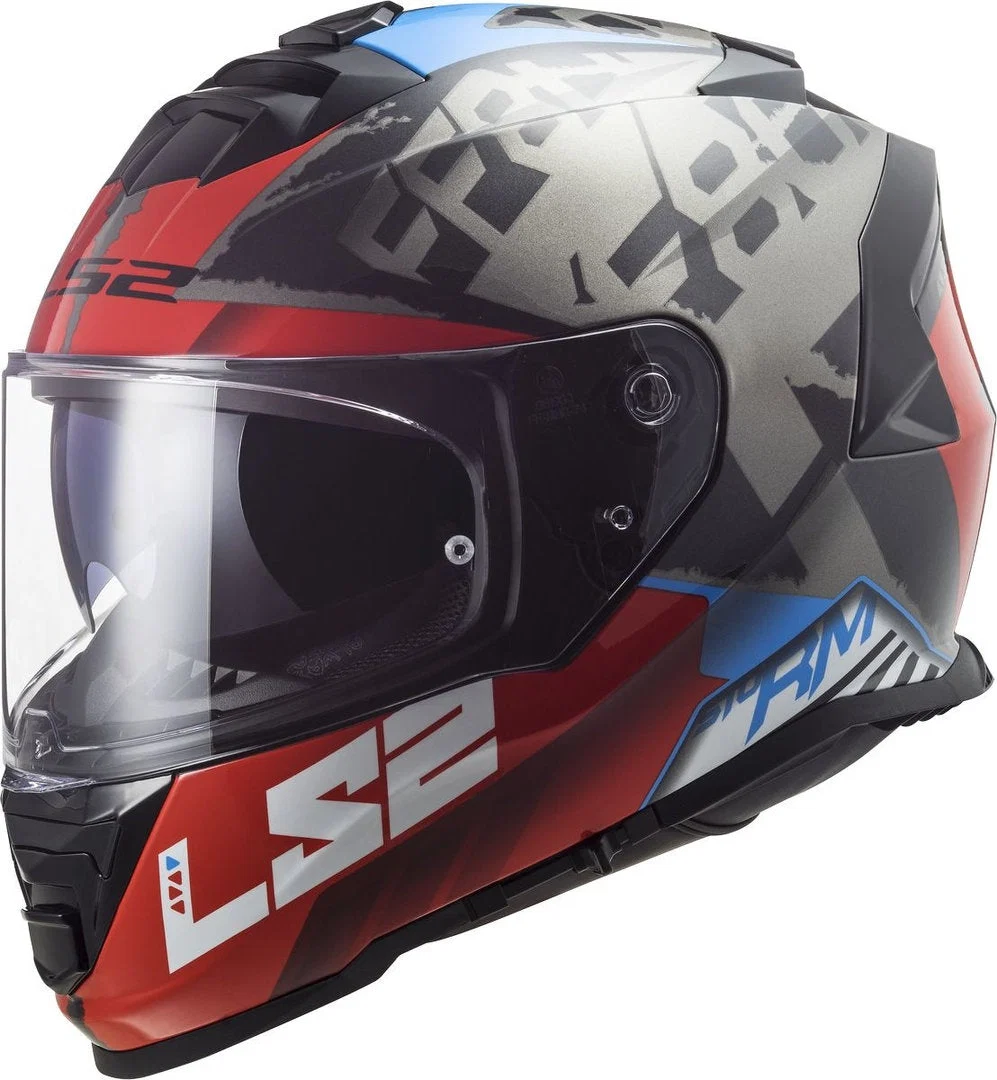 LS2 FF800 STORM SPRINTER CAPACETE INTEGRAL DE MOTO PRETO VERMELHO TITANIUM - Image 3