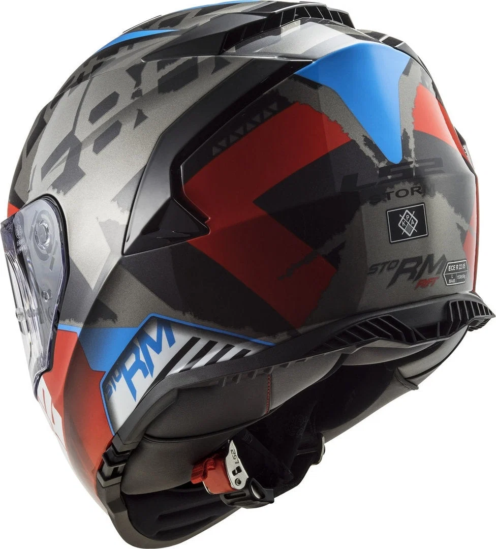 LS2 FF800 STORM SPRINTER CAPACETE INTEGRAL DE MOTO PRETO VERMELHO TITANIUM - Image 5