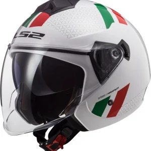 LS2 OF573 TWISTER II CAPACETE INTEGRAL DE MOTO BRANCO VERDE VERMELHO