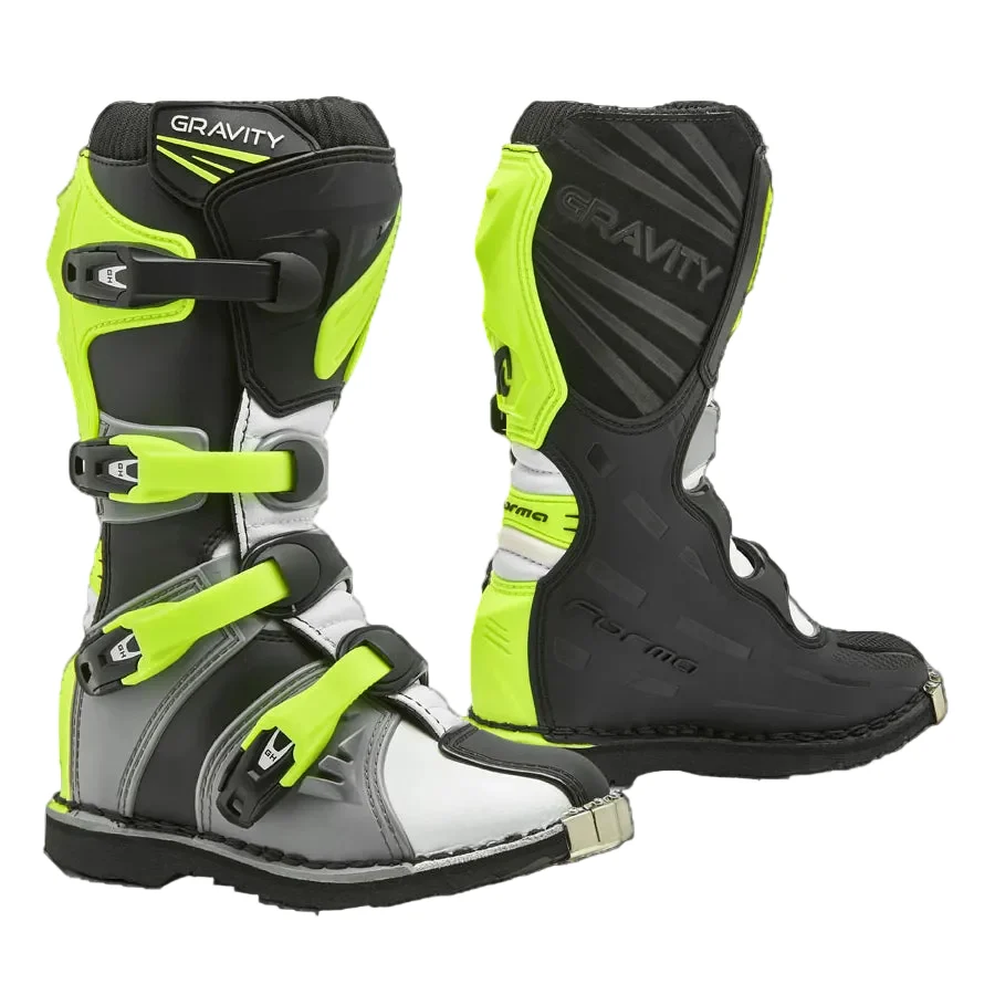 FORMA GRAVITY CINZA BRANCO AMARILLO BOTAS DE MOTO CINZA BRANCO AMARILLO FLUO