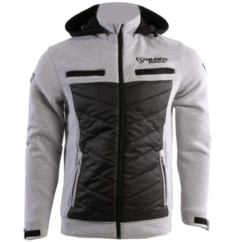 MUGENRACE H-MNR-2494 Moto Puffy Capuz Preto Cinza Claro - Image 2