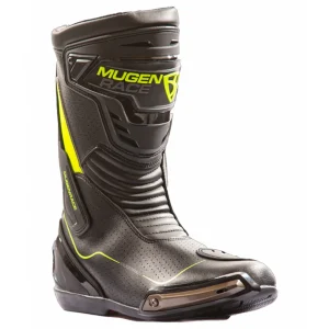 MUGENRACE BOT-MNR-2393 ESPORTE Moto Corrida Botas Preto Fluo Amarelo