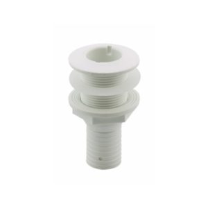 Passa-casco c/ Anilha e Encaixe de Mangueira – Plástico – Branco – ref. 198229-38X38mm