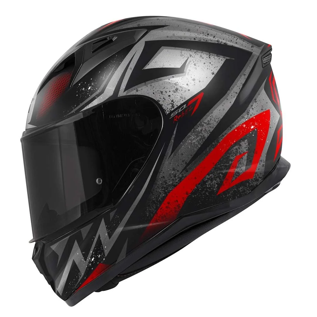 CASCO FULL 50.7 REBEL MATT BLACK RED - Image 6