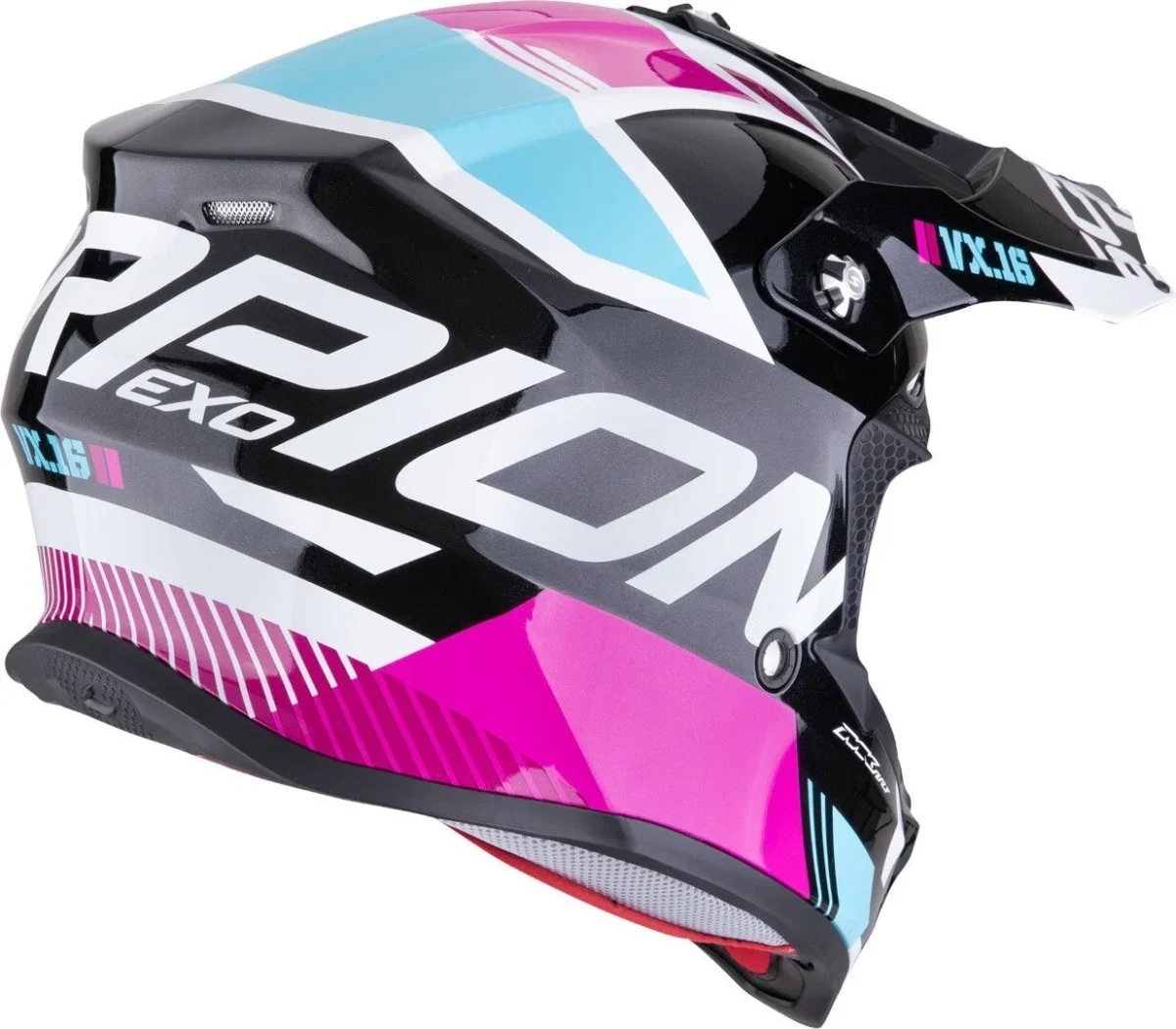SCORPION VX 16 EVO AIR ANALOG Enduro Moto Casco Preto Azul Rosa - Image 3