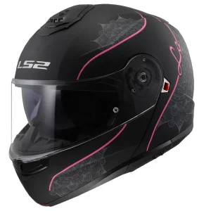LS2 FF908 STROBE II CAPACETE INTEGRAL DE MOTO PRETO MATE ROSA