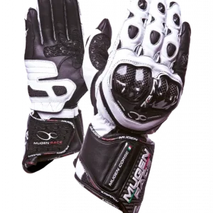 MUGENRACE BORNEW Motociclistas Couro Luvas Brancas Pretas