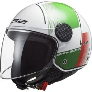 LS2 OF558 SPHERE LUX CAPACETE INTEGRAL DE MOTO BRANCO VERDE VERMELHO
