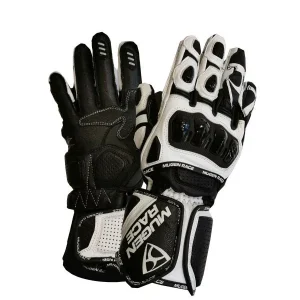 MUGENRACE CHILI Motocicleta Couro Luvas Brancas Pretas