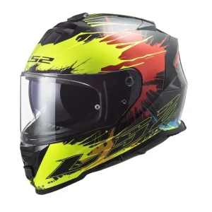 LS2 FF800 STORM DROP CAPACETE INTEGRAL DE MOTO PRETO AMARILLO VERMELHO