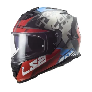 LS2 FF800 STORM SPRINTER CAPACETE INTEGRAL DE MOTO PRETO VERMELHO TITANIUM