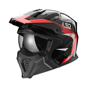 LS2 OF606 DRIFTER TRIALITY CAPACETE INTEGRAL DE MOTO VERMELHO