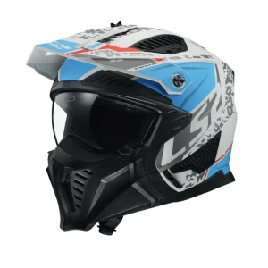 LS2 OF606 DRIFTER DEVOR CAPACETE INTEGRAL DE MOTO MATE BRANCO AZUL