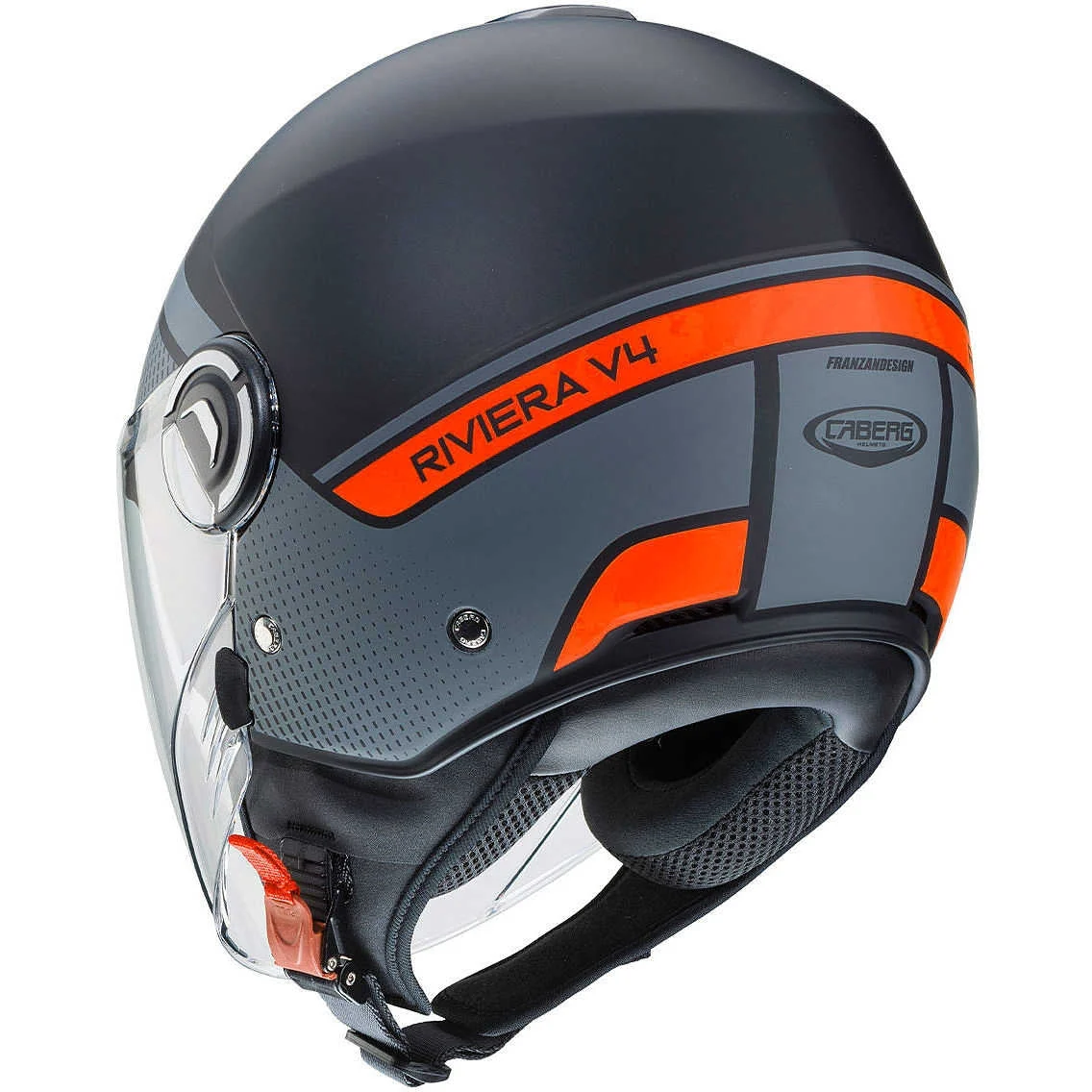 CABERG-CASCO RIVIERA V4 ELITE MATT/BLACK/ANTHRA/ORANGE FL - Image 5
