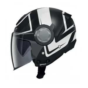GIVI CASCO JET 124/FUTURE.D/STRIPES NEGRO-MT/BLANCO