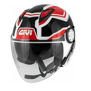 GIVI 12.3 STRATOS SHADE Aberto Scooter Jet Capacete Preto Branco