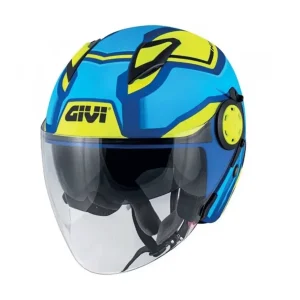 GIVI 12.3 STRATOS Aberto Scooter Jet Capacete Amarelo Azul Sólido