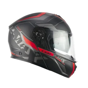 CGM 569G C-MAX CITY CAPACETES INTEGRAL DE MOTO PRETO VERMELHO OPACO