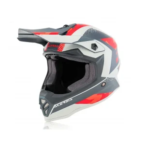 ACERBIS IMPACT STEEL CAPACETE INTEGRAL DE MOTO VERMELHO CINZA