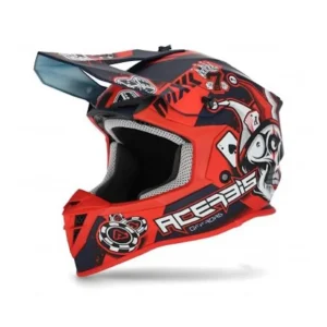 ACERBIS LINEAR MX CAPACETE INTEGRAL DE MOTO ROJO BRANCO