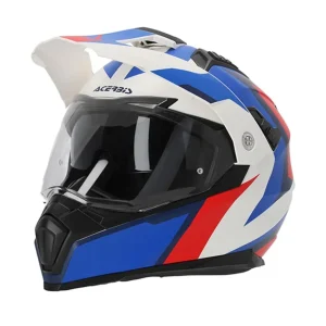 ACERBIS FLIP 2206 CAPACETE DE MOTO BRANCO AZUL VERMELHO