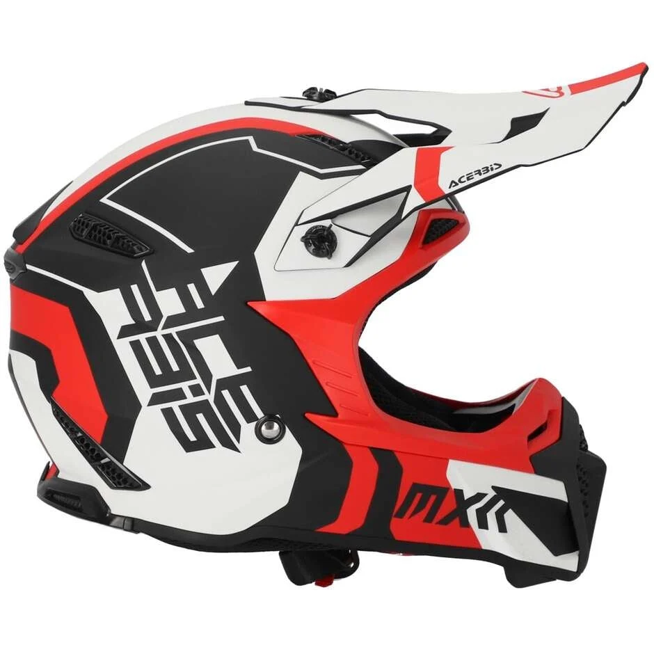 ACERBIS PROFILE 5 CAPACETE DE MOTO BRANCO VERMELHO - Image 3
