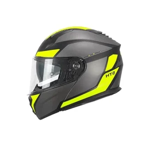 SKA-P 5THG Falcon Casco Modular Deportivo Preto Fluorescente amarelo Mate
