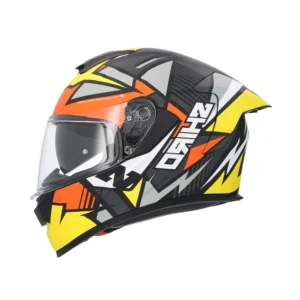 SHIRO RAPTOR CHASE MOTO INGETRAL CAPACETE AMARELO VERMELHO FOSCO