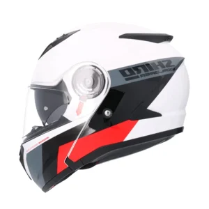 SHIRO EXPLORER MAVERICK MOTO MODULAR CAPACETE BRANCO PÉROLA VERMELHA