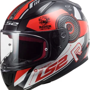 LS2 FF353 RAPID STRATUS CAPACETE INTEGRAL DE MOTO GLOSS PRETO VERMELHO SILVER