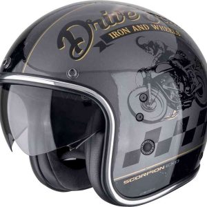 SCORPION BELFAST EVO DRIVE FAST ABIERTO CASCO Plata-Preto-Oro