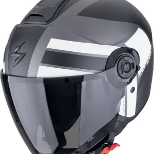 SCORPION EXO-CITY II BLUR Moto Jet Casco Plata Mate Negro Blanco