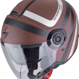 SCORPION EXO-CITY II RIVA Urbano Abierto Jet Casco Marrón Mate Plata