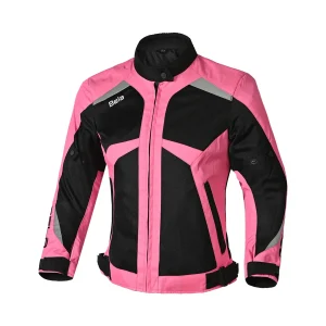 BELA AIRY WP Casacos De Moto Senhora Textil Preto Rosa Fluor