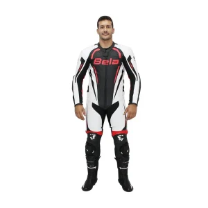 BELA MAVERICK 1 PC Fatos De Moto Branco Preto Vermelho