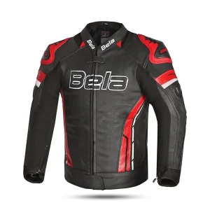 BELA ROCKET Casacos De Moto Homem Couro Preto Vermelho