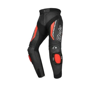 BELA ROCKET Calcas De Moto Couro Homem Preto Vermelho