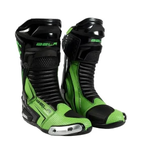 BELA SPEEDO 2.0 Botas De Moto Couro Preto Verde