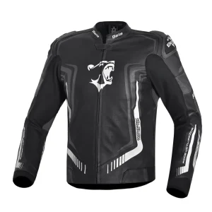 BELA BEAST Casacos De Moto Couro Homem Preto Anthra Branco
