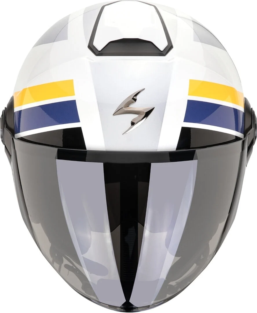 SCORPION EXO-CITY II BLUR Moto Urbano Jet Casco Blanco Plata amarelo - Image 3