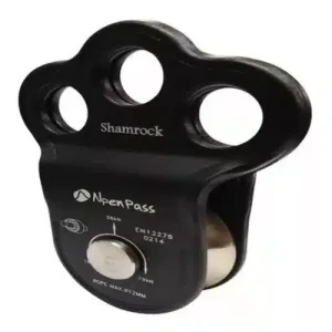 POLIA SHAMROCK SIMPLES ROLAMENTADA DE ALUMÍNIO OSCILANTE CABO E CORDA 38KN EN ALPEN PASS