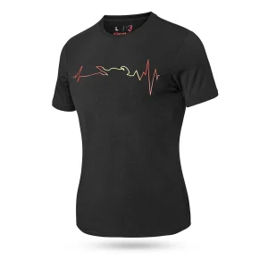 BELA Redond Gola Camiseta Senhora Preto