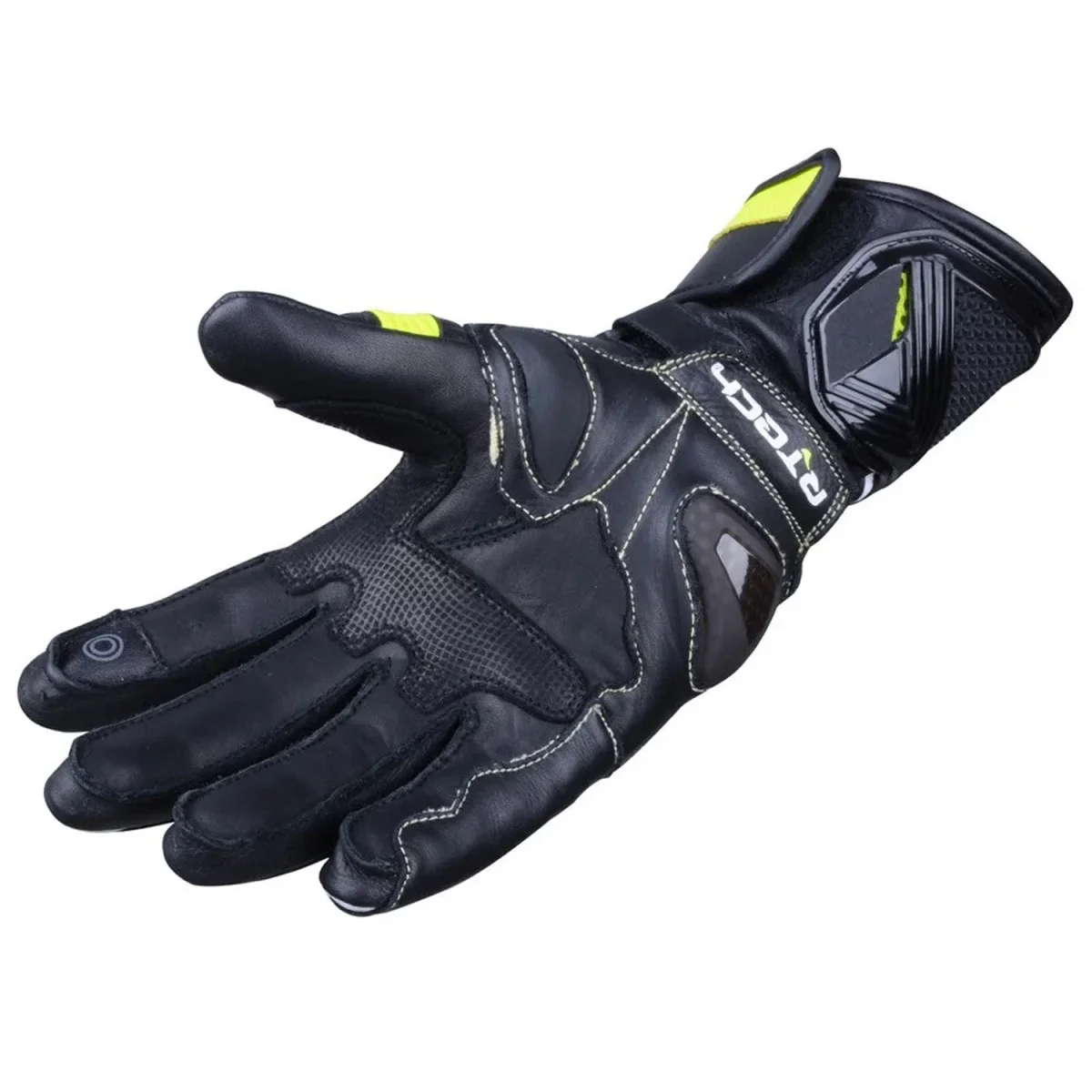 R-TECH ROBO Luvas De Moto Homem Couro Preto Fluor Amarelo - Image 6