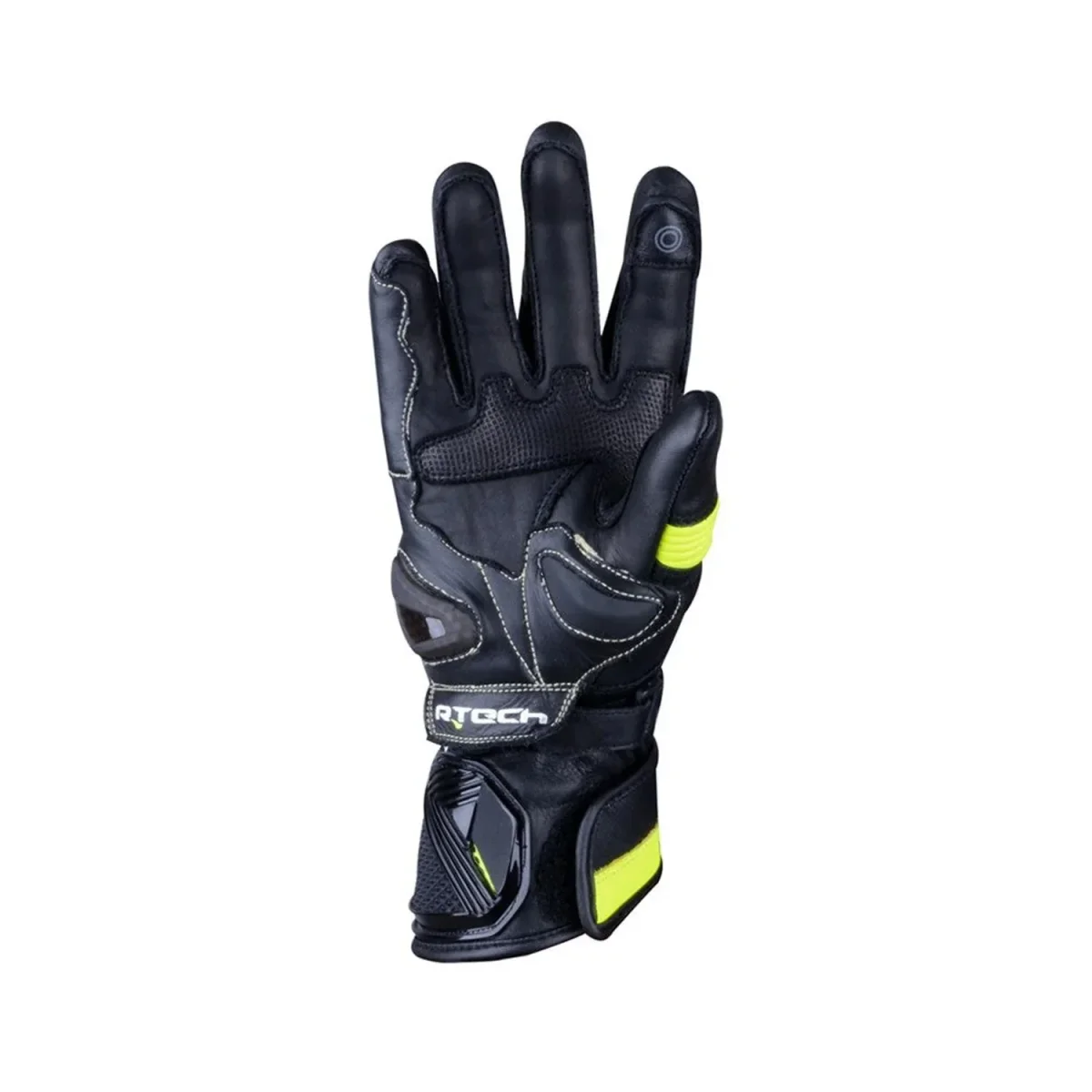 R-TECH ROBO Luvas De Moto Homem Couro Preto Fluor Amarelo - Image 5