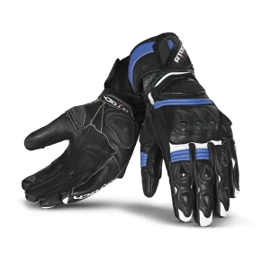 R-TECH ROBO Luvas De Moto Senhora Couro Preto Azul