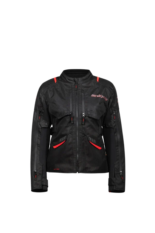 SEVENTY SD-JT69 Moto Senhora Casacos Preto Vermelho