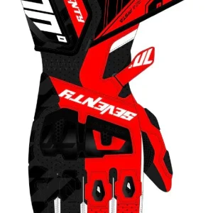 SEVENTY SD-R24 PISTA Luvas De Cuero Para Moto Para Hombre Preto Rojo