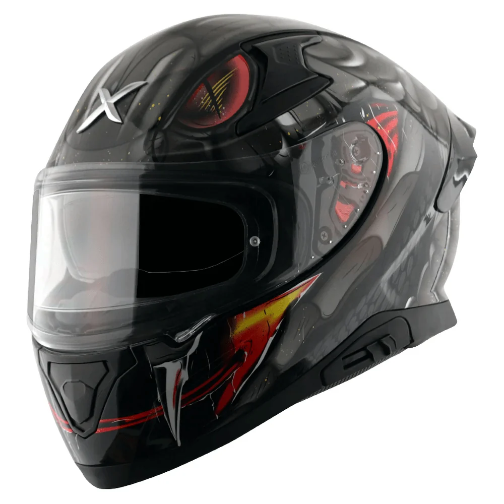 AXOR APEX VENOMOUS DV Moto Integral Capacete Preto Matt Cinza