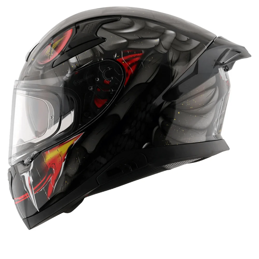 AXOR APEX VENOMOUS DV Moto Integral Capacete Preto Matt Cinza - Image 5